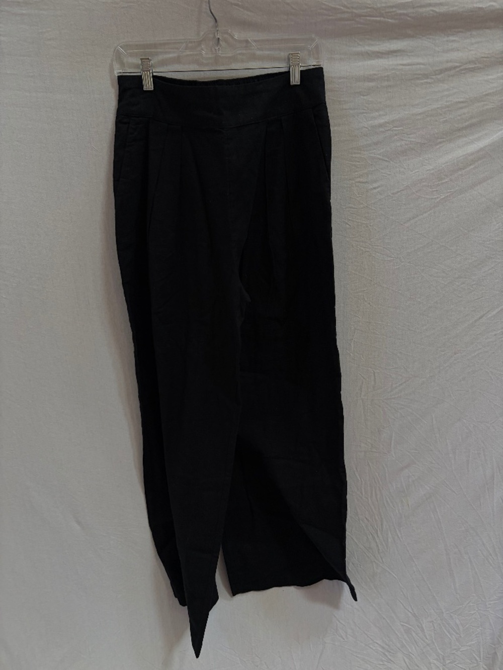 Linen blend wide leg pant